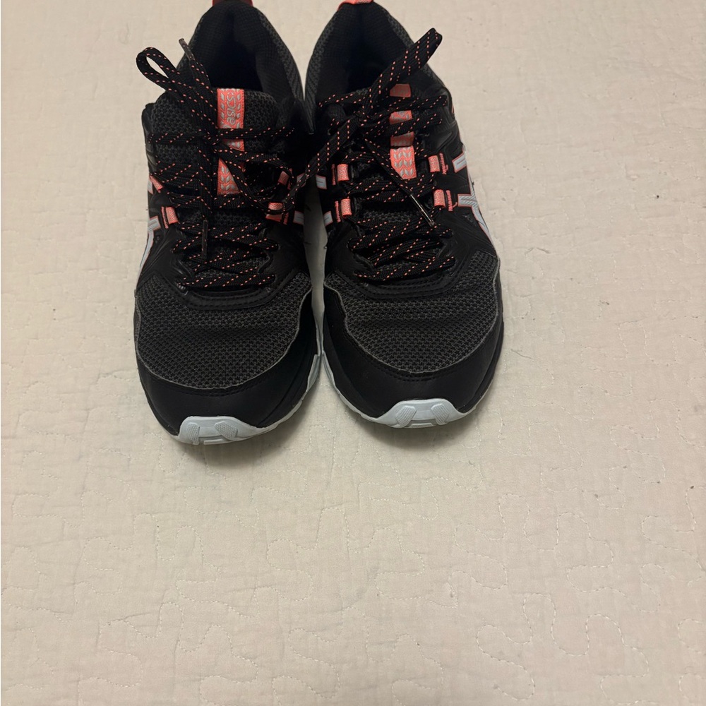 Asics Women's Black and Pink Sneakers